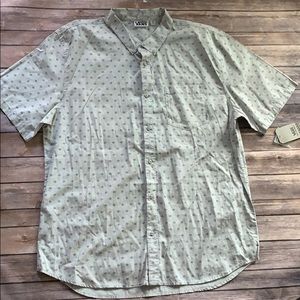 Vans Button down men’s shirt gray and blue.